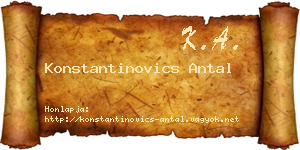 Konstantinovics Antal névjegykártya